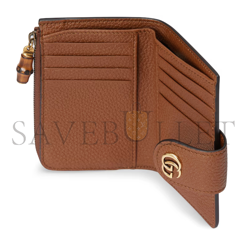 GUCCI MEDIUM DOUBLE G WALLET WITH BAMBOO 739498 (13*8.5*2cm) GUCCI MEDIUM DOUBLE G WALLET WITH BAMBOO 739498 (13*8.5*2cm)
